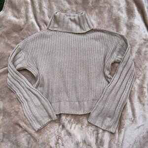 SO Knitted Turtleneck Cropped Sweater